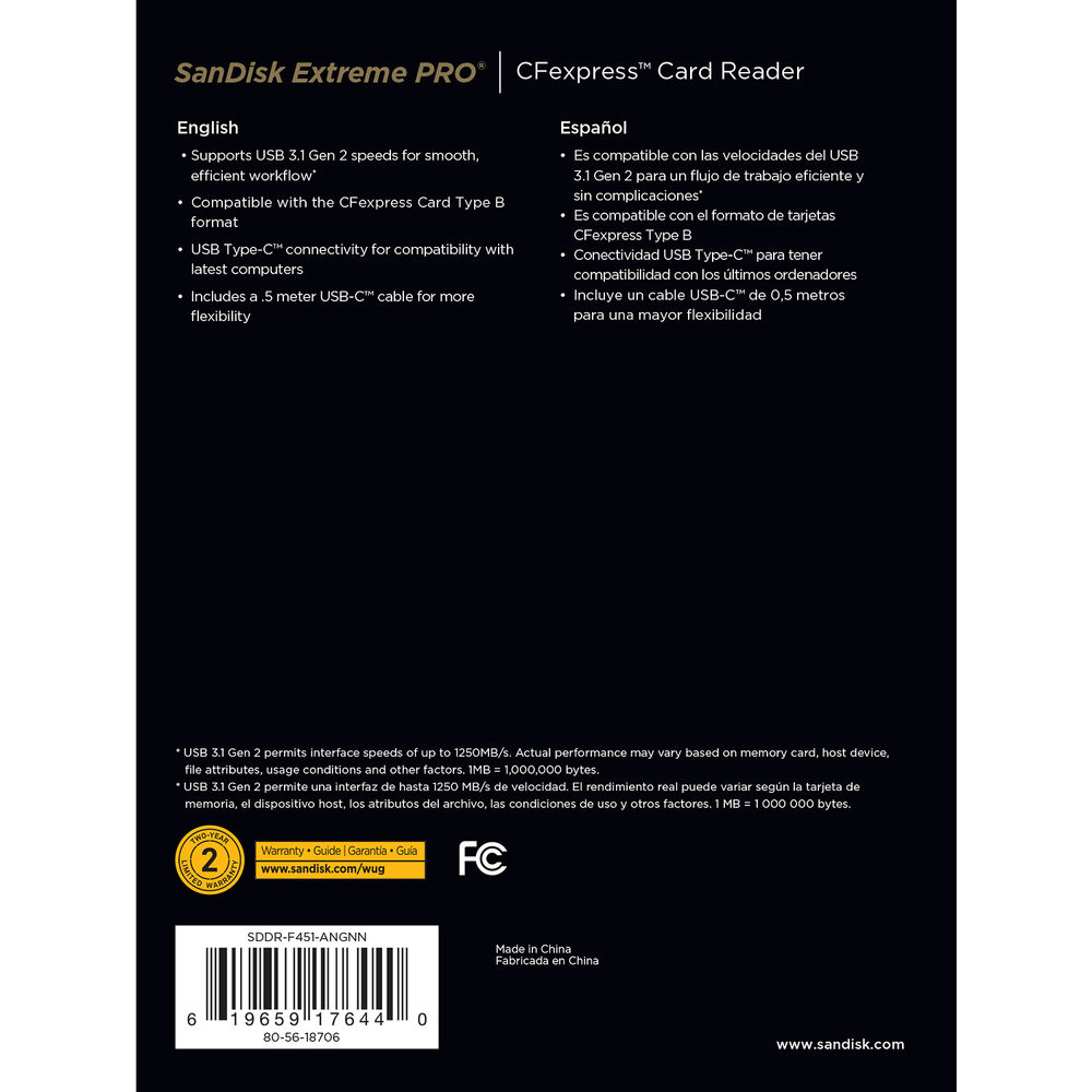 SanDisk čitač USB 3.1 Extreme PRO CFexpress Gen2 TypeC - 6